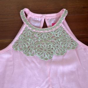 Girls Lilly Pulitzer dress. Pink with gold detail. Great condition. Size 10.